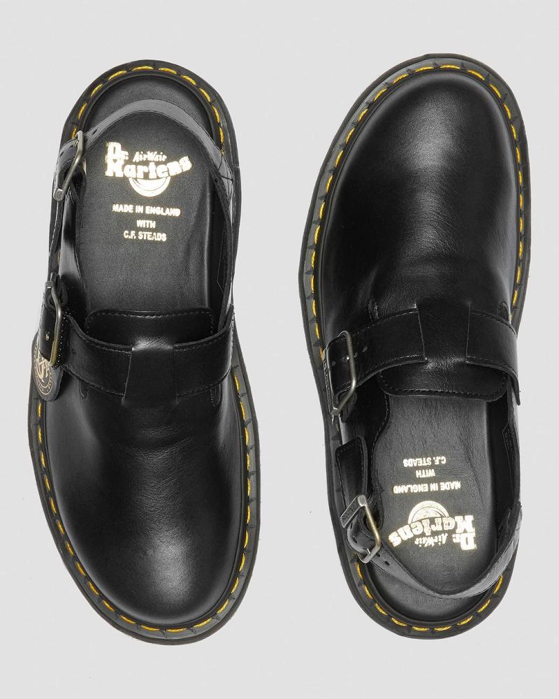 Dr Martens Jorge Made in England Læder Slingbacks Slidesandaler Dame Sort | DK 319YXF